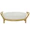 CosmoLiving by Cosmopolitan 19" White Glass Kitchen Serving Bowl with Gold Metal Stand